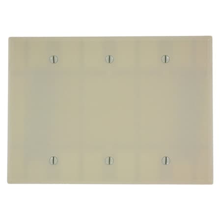 Leviton Blank Wallplate, Midway Size, Gang 3, Ivory 80533-I