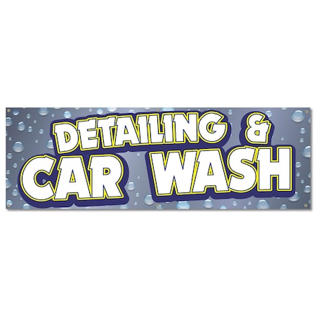 Signmission Detailing And Car Wash, 24 Inch, Banner B-72-30368