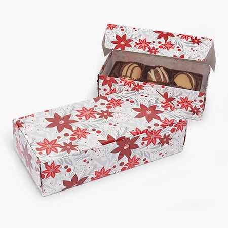 Nashville Wraps Poinsettia 1 Pc. 1 LB Candy Box, 7-1/8 x 3-3/8 x 1-7/8, 50PK CBPS2