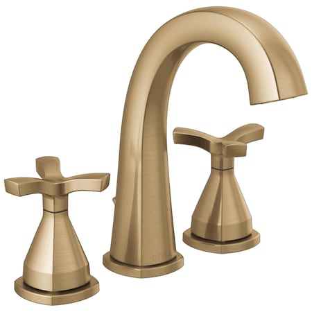 Delta Stryke Two Handle Widespread Bathroom Faucet, 5.81 in, Lumicoat Champagne Bronze 357756-CZ-PR-MPU-DST