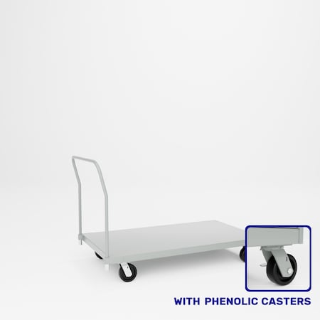 Pucel Steel Platform Truck, 34 in W x 60 in D, 8 in Phenolic Casters, Putty PT-3460-8P