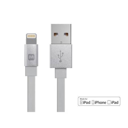 Monoprice Cabernet Series Apple MFi Certified Flat Lightning to USB Charge & Syn 12856