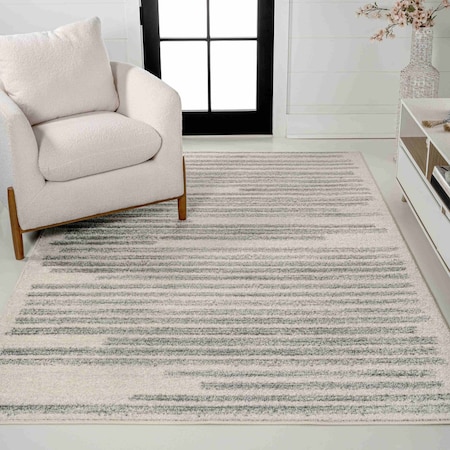 Jonathan Y Khalil Modern Berber Stripe Cream/Gray 4 ft. x 6 ft. Area Rug MOH207C-4