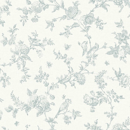 Chesapeake Nightingale Seafoam Floral Trail Wallpaper 4072-70062