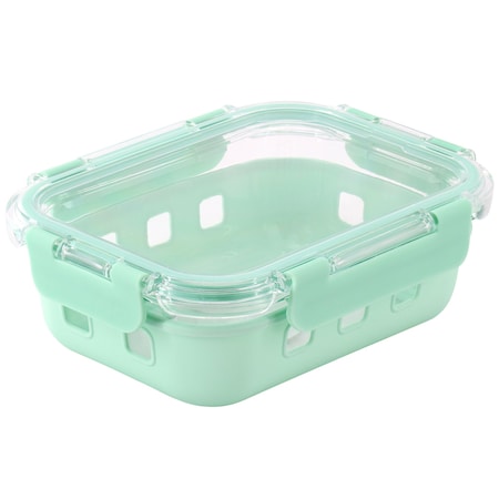 Martha Stewart 21 Ounce Glass Container with Snap On Lid in Mint 136556.02