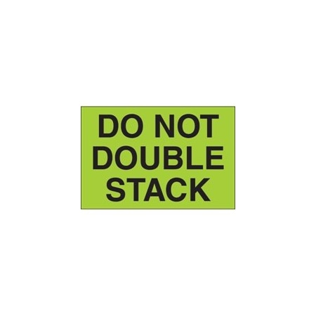 Bubblefast 2 x 3'' - ''Do Not Double Stack'' Fluorescent Green Labels BFDL1097