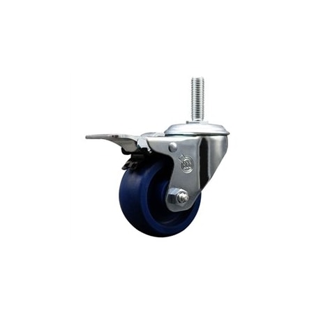 Service Caster 3 Inch Solid Polyurethane Wheel Swivel 58 Inch Threaded Stem Caster Total Lock Brake SCC SCC-TSTTL20S314-SPUS-58212