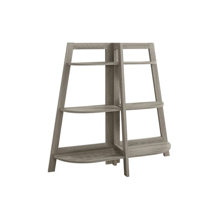 Homeroots 47" Taupe Particle Board and Wood Six Tier Etagere Bookcase 489808