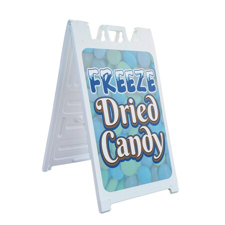 Signmission Freeze Dried Candy, A-Frame & 2 Decals Installed, Heavy-Duty Plastic Frame SBHD-D-2436-30378