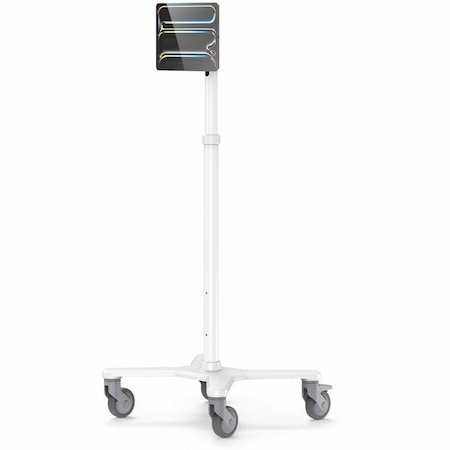Compulocks UNIVERSAL INVISIBLE MOUNT MEDICAL ROLLING CART EXTENDED WHITE MCRSTDEXWSMP01W