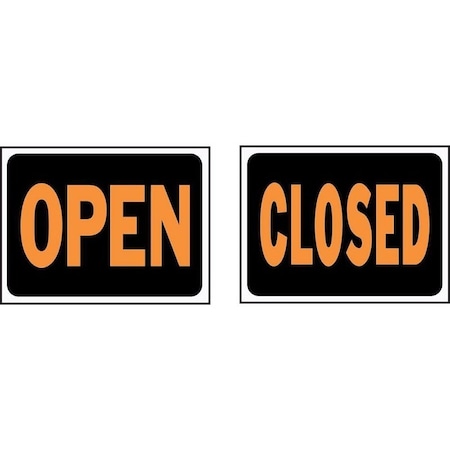 Hy-Ko HyGlo Series Identification Sign, OPENCLOSED, Fluorescent Orange Legend 3045