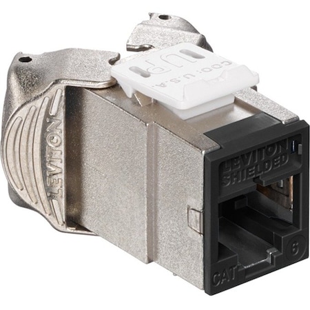 Leviton 1-Port Mod Jack 110 8W8P Cat6, Shielded T568A/B Quickport 61SJK-RE6