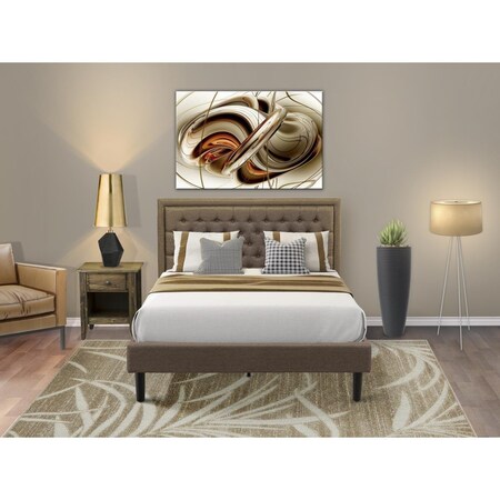 East West Furniture 2 Piece Kendall Queen Size Bedroom Set - Black KD18Q-1GA07