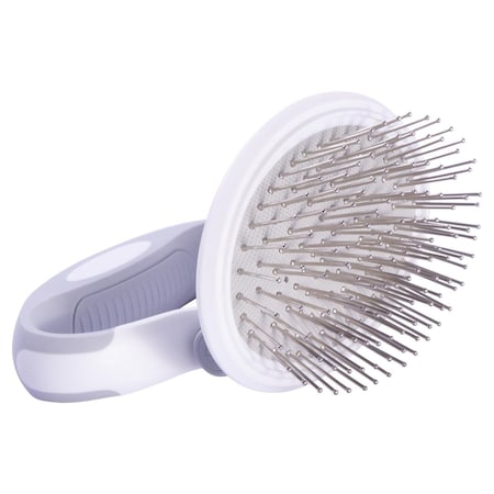 Petpurifiers Gyrater Travel Swivel Pet Grooming Pin Brush, White - One Size PE3182251