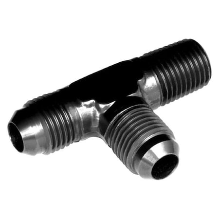 Red Horse Performance 06AN x 04 Tee with Thread on thr Run - Black RHP826-06-04-2