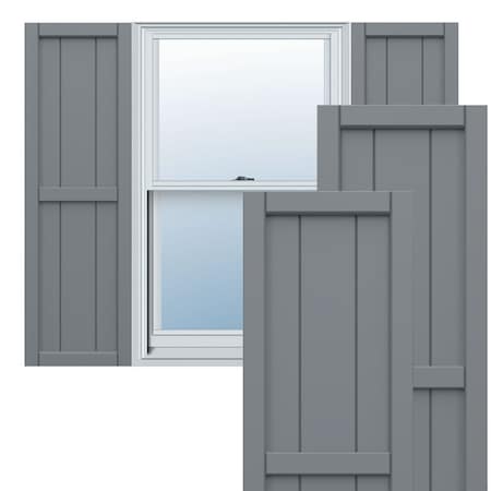 Ekena Millwork True Fit PVC, Two Board Framed Board-n-Batten Shutters, Ocean Swell, 10 3/4W x 55H, PR TFP101BF11X055CH