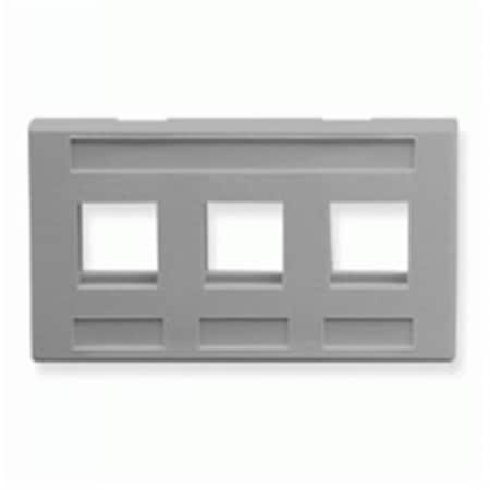 Maxpower IC107FM3GY - 3Port Modular Furniture Faceplate - Gray MA3886511