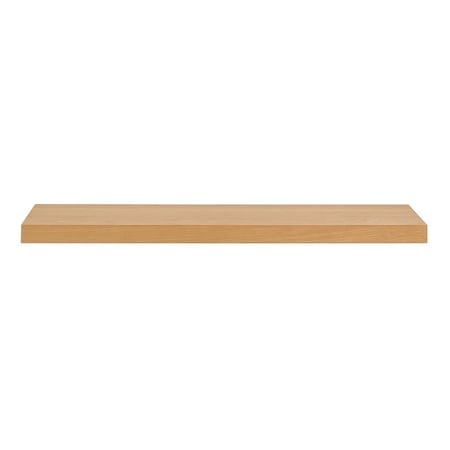 Homeroots 43in Natural Light Brown Wooden Floating Shelf 400831