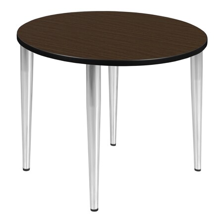Regency Round Kahlo Breakroom Table, 42 in W, 42 in L, Neo Walnut TPL42RNDNWCM
