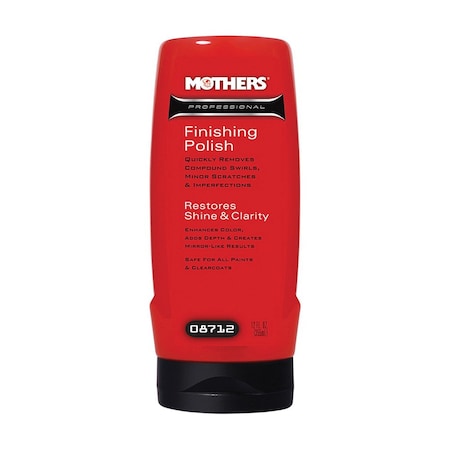 Mothers Professional 08712 Finishing Polish, 12 oz Bottle, Shine, White, Liquid 8712