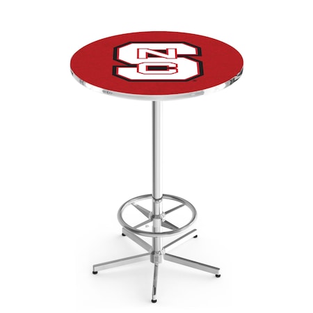 Holland Bar Stool Co 42" Chrome North Carolina State Pub Table, 36" dia. Top L216C4236NCarSt