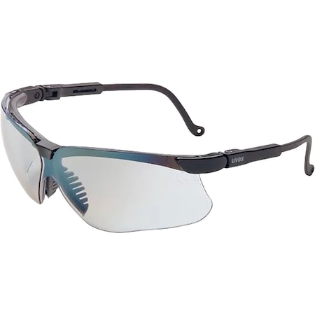 Uvex Semi-Rimless Safety Glasses with Black Frame, SCT Reflect 50 Lens with Ultra-Dura Hardcoat S3204