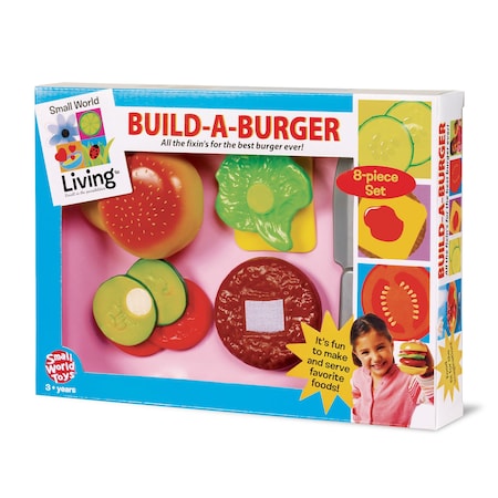 Small World Toys Build-A-Burger, 8-Piece Playset 8630101