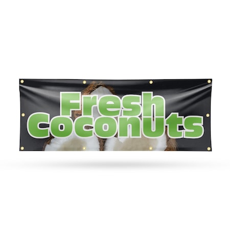 Signmission Fresh Coconuts, 36 Inch x 96 Inch, Vinyl Banner B-96-30653