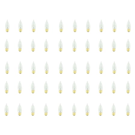 Bulbrite 40W Dimmable Clear CA10 Incandescent Light Bulbs, Medium E26 Base, 2700K, 50PK 861105