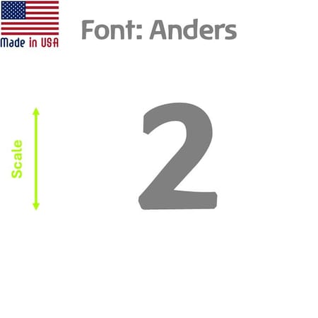 Aacc Self-Adhesive Vinyl Number: 2, Size: 1.5 in. Color: Gray Font: Anders, 24PK AACC-Anders-N2-Gray-I1.5x24
