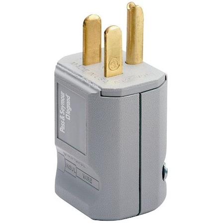 Legrand Straight Blade Plug, 2 hp, 15 A, Gray PS5965GRY