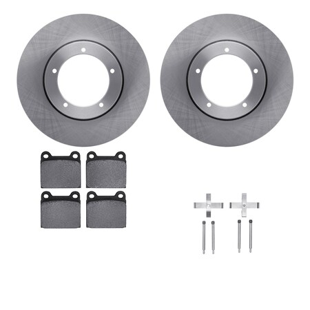 Dynamic Friction Co DFC Brake Rotor with 5000 Brake Pads and Hardware Kit 6512-02010