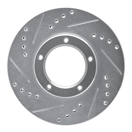 Dynamic Friction Co DFC Brake Rotor - Drilled and Slotted - Silver 631-76106L