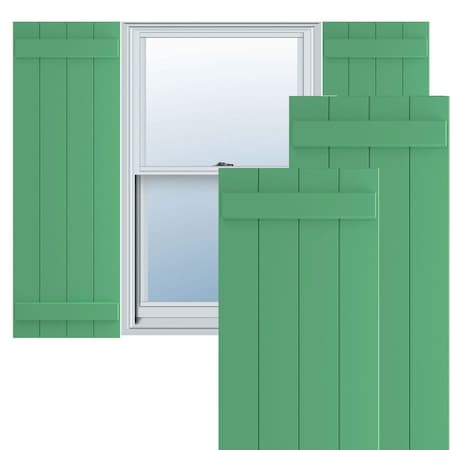 Ekena Millwork True Fit PVC, Four Board Joined Board-n-Batten Shutters, Lilly Pads, 21 1/2W x 65H, PR TFP101BBF21X065LP
