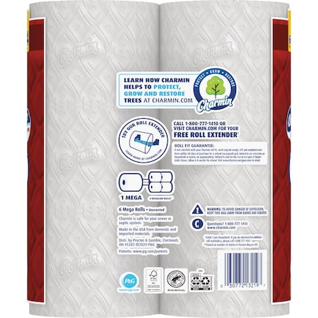 Charmin Ultra Strong Toilet Paper, 6 Mega Rolls 3077213219
