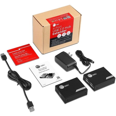 Siig 4-PORT USB EXTENDER, EXTENDS USB 2.0 DEVICE CONNECTIONS UP TO 492 FEET 150 METE JU-EX0411-S1
