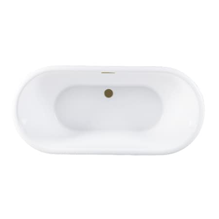 Kingston Brass 71-Inch Acrylic Oval Double Ended Pedestal Tub with Drain, No Faucet Drillings VTDE713224C423