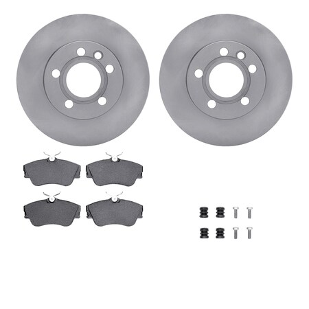 Dynamic Friction Co DFC Brake Rotor with 5000 Brake Pads and Hardware Kit 6512-74409