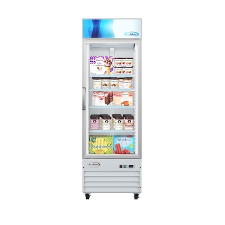 Koolmore 27 in. 1-Door Commercial Display Merchandiser Freezer 13 cu. ft. in White MDF-1GD-13C-WH MDF-1GD-13C-WH