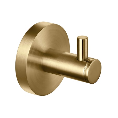 Kibi Circular Bathroom Towel & Robe Hook - Brushed Brass KBA1401BB