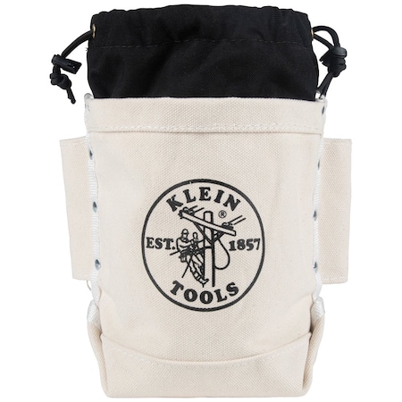 Klein Tools Bucket Bag, Natural, No. 4 Canvas, 2 Pockets 5416TC