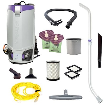 Proteam 6 HEPA, 6 qt. Backpack Vacuum w/ Xover Performance Telescoping Wand Tool Kit 107099 107767