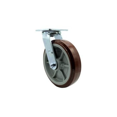 Service Caster 8 Inch Stainless Steel Polyurethane Wheel Swivel Caster with Ball Bearing SCC SCC-SS30S820-PPUB
