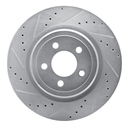 Dynamic Friction Co DFC Brake Rotor - Drilled and Slotted - Silver 631-39021L