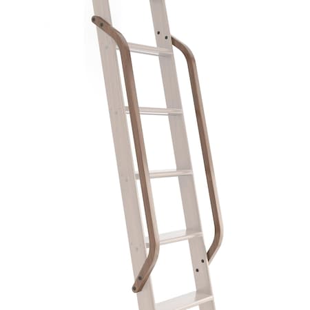 Quiet Glide Walnut Wood Library Ladder Handrail Black (No Ladder) QG.6309.WA.08