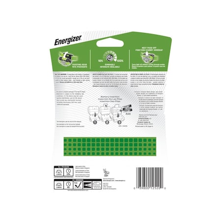 Eveready Battery Head Lamp Vision HD + 350 lm Green LED AAA Battery Green HDC32E