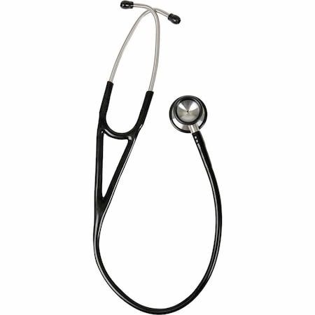 Medline MDS92500 Elite Stainless Steel Cardiology Stethoscope, 17" Tube Length, Black MDS92500