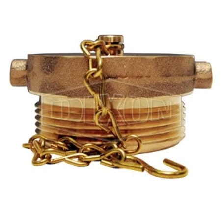 Dixon The Right Connection Domestic Pin Lug Plug with Chain, 1-1/2 in Nominal, MNST End Style, Cast Brass,  FP150F-D