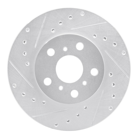 Dynamic Friction Co DFC Brake Rotor - Drilled and Slotted - Silver 631-76041L