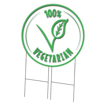 Signmission Corrugated Plastic Sign With Stakes 36in Circular-Farmers Market Vegetarian, C-36-CIR-WS-Vegetarian C-36-CIR-WS-Vegetarian
